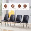 Table and chair set.63*31.4 Inch Pandora Patterned Sintered Stone Dining Table Set - 6 Black Chairs With Silver Metal Legs.Modern Light Luxury.Perfect For Dinner Room,Meeting Room,Kitchen,etc.