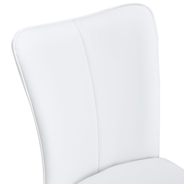 6032eed4281f42a2b1e0723d615ba4a6_20231018_9e22cd608cbd23090d01472d231bfaf5 Modern minimalist dining chairs, office chairs. 4-piece set of white PU seats with silver metal legs. Suitable for restaurants, living rooms, and offices. C-008