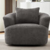 360° Swivel Chair, 38.2" Accent Chair Sofa, Upholstered Swivel Barrel Sofa Chair with a Throw Pillow for Living Room, Bedroom, Office and Hotel, Grey