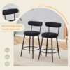 Fashionable and Comfortable - Two Sets of Ergonomic High Legged Bar Chairs, With Black Breathable Fabric Cushions And a Total Height of 35.5 Inches.Pack two in one box.
