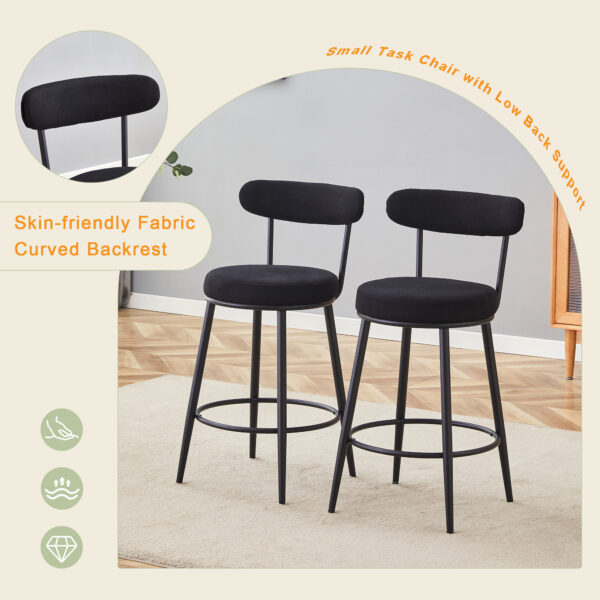 603f0e38a3ad41fb90884809188501ba_f1506541a19d7e94464303463046d642 Fashionable and Comfortable - Two Sets of Ergonomic High Legged Bar Chairs, With Black Breathable Fabric Cushions And a Total Height of 35.5 Inches.Pack two in one box.