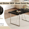A rustic industrial rectangular MDF black dining table for 4-6 people, with a 1.5 "thick MDF desktop and electroplated metal legs, used for writing tables, kitchens, terraces, dining rooms55"*31.5*30
