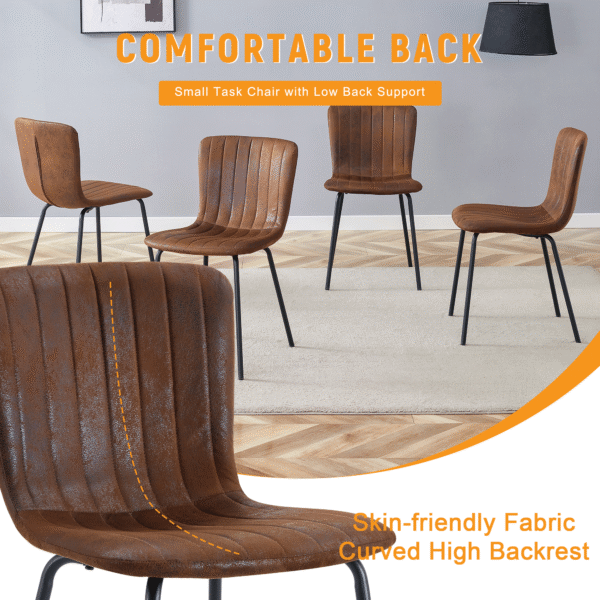 607f74d89b6a4ca79680bd9feea018fc_45a32c162bef266023b66c63a4f65b48 Luxury Minimalist Chairs - A set of 4 high quality dining chairs with black metal legs. The integral metal leg structure is suitable for various interior decoration styles.