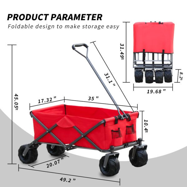 Utility Park Garden Cart Tool Customized Color Folding Camping Trolley Outdoor Picnic Beach Wagon