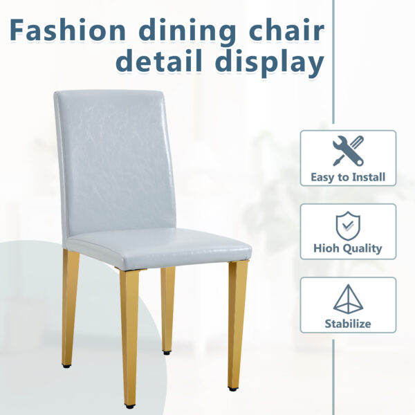60c038e50e414785848a010a816c1045_9ae51be950de5c530213fefa3f277d5a Four Light Gray PU dining chairs, simple and versatile, comfortable and accompanied. Exquisite and versatile dining chairs unlock a comfortable new experience.(Set of 4)