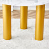 Round white dining table, artificial marble glass stickers, golden MDF legs, kitchen dining table, living room dining table 40 "* 40" * 29.4 "F-X03