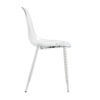 Transparent and stylish ergonomic dining chair unlocks a new experience of lightweight fashion, comfort, and stability. Transparent seat cushion, silver metal legs. One box of three.