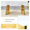 63"x31.5x30" Luxurious Snow Mountain Stone Slab Dining Table with Golden Stainless Steel Butterfly Legs.The tabletop is designed to be scratch and heat resistant.Slabs Tabletop,