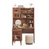 Computer Desk with 90 Degree Rotating Desktop, 43x70 Inch Office Desk with Storage Drawer and Cabinets, Gaming Desk with Shelves, Writing Desk for Study, Work Desk for Home Office Bedroom Living Room