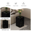 11.8*11.8*19.6 Inch Black Marble Texture MDF Coffee Table - Luxurious Design, Perfect Living Room Accent.Rectangular fashion texture design coffee table, suitable for various situations and scenes.