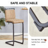 42.5 Inch Tall Brown Tech Fabric Bar Stool - A Perfect Combination of Modern Design, Comfort, and Stability.A Set of 2.Suitable Not Only For Home Use But Also For Bars, Restaurants,And Other Settings.
