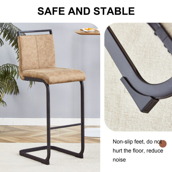 621868eb4eb648f984969ac3219607a5_614a8c0ded064b4f4c82db8a65107927 42.5 Inch Tall Brown Tech Fabric Bar Stool - A Perfect Combination of Modern Design, Comfort, and Stability.A Set of 2.Suitable Not Only For Home Use But Also For Bars, Restaurants,And Other Settings.