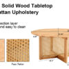 Naturally elegant wooden coffee table with faux rattan accents - perfect for stylish living rooms and cozy tea time