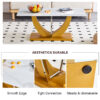 Coffee table.Modern minimalist Tempered glass with sticker desktop ,golden MDF legs and stainless steel decorative columns. Lightweight and easy to move. CT-907