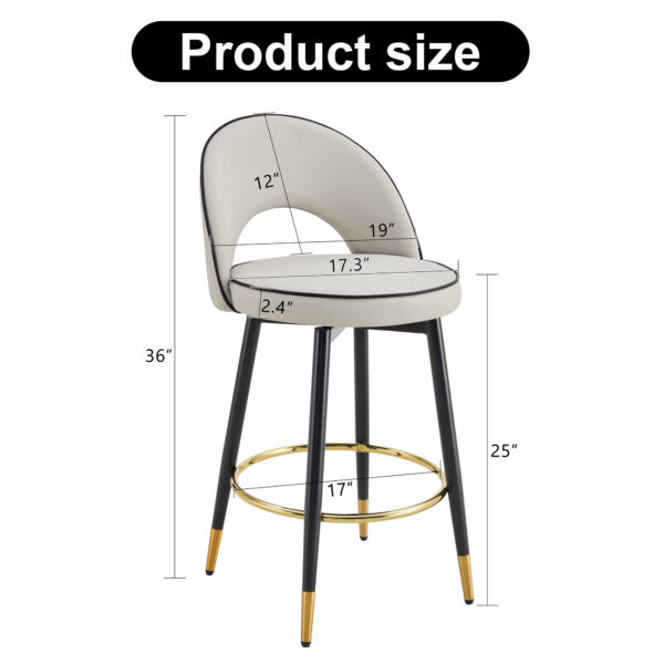 62b9dae8c8f34d468c06da47943177a6_074db0ec3f20b77cfee119af0d31e735 360 ° rotatable bar chair.Modern PU comfortable upholstered bar chair with smooth and beautiful black metal legs for dining room, kitchen, terrace and guest office chair.Set Of
2.W1151P153940