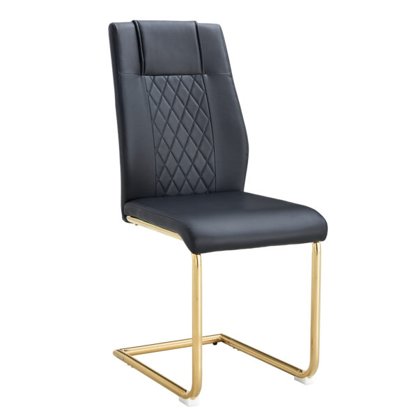 62da8f0a68a547d38f193190cc2a1fc5_20230904_7a29721412f212658452eac7b691d047 Modern dining chairs with faux leather padded seats, dining room chairs, gold metal leg upholstered chairs, suitable for kitchens, living rooms, bedrooms, and offices, set of 6 (black+PU leather)C-001