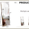 Fourth generation solid wood frame long mirror, dressing mirror, bedroom foyer, decorative mirror, clothing store, floor to ceiling mirror, wall mounted. 71 "* 31.4"