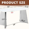 63"x31.5x30" Luxurious Snow Mountain Stone Sintered Stone Dining Table with Silver Stainless Steel Butterfly Legs.The tabletop is designed to be scratch and heat resistant.