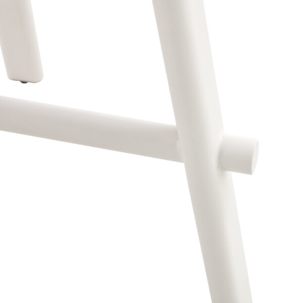 639b6f8d590c4bbfb3027462fafba0b6_f4a79e95aa42e595148294f5f57ab288 A modern minimalist circular dining table with a 42 inch diameter white patterned tabletop and white metal legs. Suitable for restaurants, living rooms, and conference rooms.
