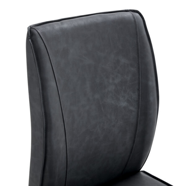 64525d152fe94501a42a181be69e2735_4e7e97f7cf68a2057de7051eeeba4405 Luxury Simple Arch Chair - Set of 8 Dark Gray PU Material High Resilience Dining Chair with Arched Metal Silver Leg.Crazy Horse Texture PU Dining Chairs.