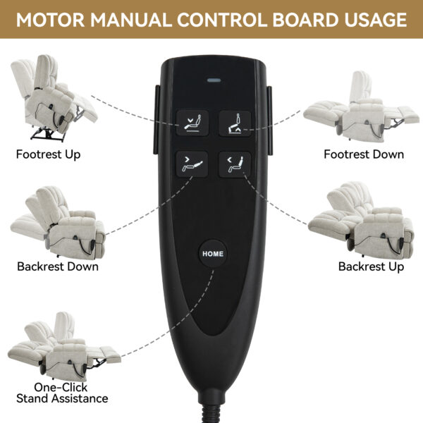 Dual Motor Heat Massage Infinite Position Up to 350 LBS Electric Power Lift Recliners with Power-Remote, Medium-firm and Heavy Duty, Beige