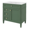 30'' Bathroom Vanity with Top Sink, Modern Bathroom Storage Cabinet with 2 Drawers and a Tip-out Drawer, Single Sink Bathroom Vanity