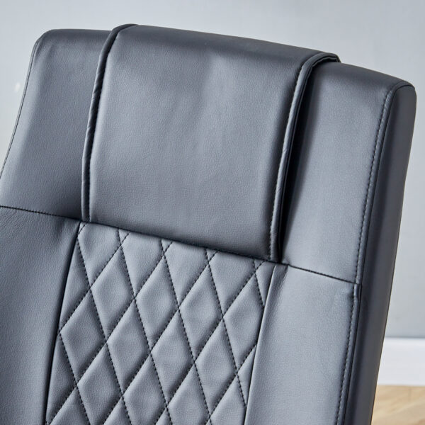 Modern Dining Chairs with Faux Leather Padded Seat Dining Living Room Chairs Upholstered Chair with Metal Legs Design for Kitchen, Living, Bedroom, Dining Room Side Chairs Set of 6 (Black+PU ) C-001