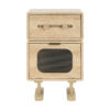 MDF CREATIVE ROTATABLE ROBOT STORAGE SIDE TABLE, NATURAL COLOR