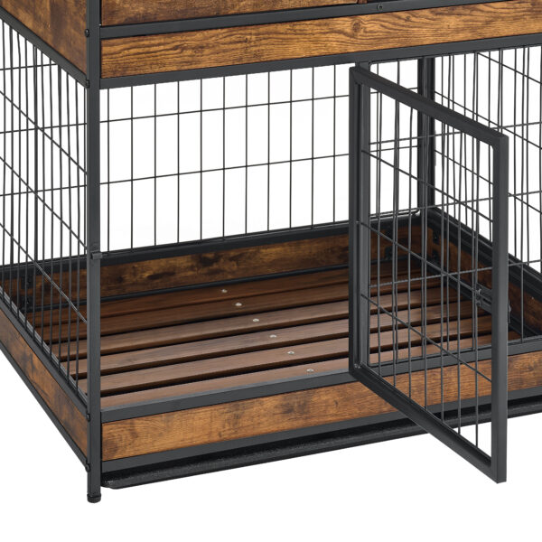 657375a58d6a42039bb5a1eff1b83022_20240319_bcaa295e9c8b066b83e2223aed72225c Furniture Dog Cage Crate with Double Doors ,Rustic Brown,31.5"WX22.64"DX30.59"H