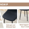 Table and chair set.A 47.3-inch diameter modern spliced color circular dining table - double-layer storage.Paired With 4 Black Linen-Cotton Material High Resilience Dining Chair with Metal Walnut Leg.