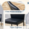 Luxury Simple Chair - Set of 6 BLACK PU Material High Resilience Dining Chair with Metal Black Leg.The Chair Back Has a Vertical Stripe Design With Smooth And Uniform Lines.