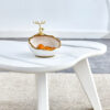 Modern minimalist white imitation marble table top.  Solid wood legs, cloud shape to give you a new experience, computer desk.  The game table.  Suitable for dining and living rooms.
