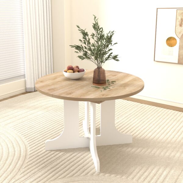 65f44581405d40c5965d0b00eff669e7_f0a3516ec567f2c82daf11ed05a51e02 Dining Table for Farmhouse Kitchen 59x43 Inch Expandable Oval Table Top with Removable Leaf Trestle X Shaped Base White