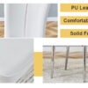 Table and chair set.63"x31.5x30" Luxurious Pandora patterned Sintered Stone Tabletop with Silver Stainless Steel Legs.Paried With 4 White PU Chairs with a vertical stripe design on the backrest.
