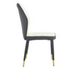 4 modern dining chairs with stylish PU patterned backrest and black metal legs for a comfortable home experience in the kitchen, bedroom and office.