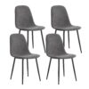 Dining Chairs Set of 4, Modern Mid-Century Style Dining Kitchen Room Upholstered Side Chairs. Accent Chairs with Soft Linen Fabric Cover Cushion Seat and Black Metal Legs.W115149080.