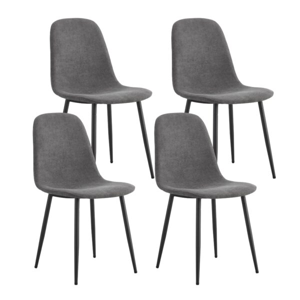 665c25c71e5f4ee2be4864d13e3fbabc_20220817_c2de9a50f06137ca38f2c4ba53cf5b97 Dining Chairs Set of 4, Modern Mid-Century Style Dining Kitchen Room Upholstered Side Chairs. Accent Chairs with Soft Linen Fabric Cover Cushion Seat and Black Metal Legs.W115149080.