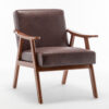 Mid-Century Modern Chair, Living Room Chair with Solid Wood Frame, Accent Chair Extra-Thick Backrest, Wingback Chair for Bedroom, Reading Room, Living Room, Lounge Chair Indoor