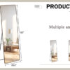 The 4th generation floor standing full-length mirror. wall mirror, bathroom makeup mirror, bedroom foyer, clothing store, wall mounted.    65 "* 23.2"
