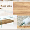 43.3 Inch Modern Two-Tier Coffee Table - Clear Tempered Glass and Natural Wood Grain, Multifunctional Storage Design.The bottom tier includes a drawer.Can be used as a coffee table,side table,etc.