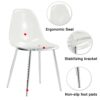Modern minimalist transparent dining chair, plastic chair, armless crystal chair, Nordic creative makeup stool, negotiation chair, silver plated metal leg 6-piece set, TW-1200