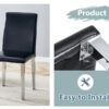 Two Black PU dining chairs,Silver Metal Legs.Simple and versatile, comfortable and accompanied. Exquisite and versatile dining chairs unlock a comfortable new experience.(Set of 2)