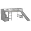 Stairway Twin Size Loft Bed with Two Drawers and Slide,Gray(OLD SKU:LT000515AAE)