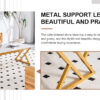 A coffee table made of rock slab material, with a smooth and natural surface that complements the modern design of the golden metal legs, making it suitable for living rooms of all sizes.47*23.6