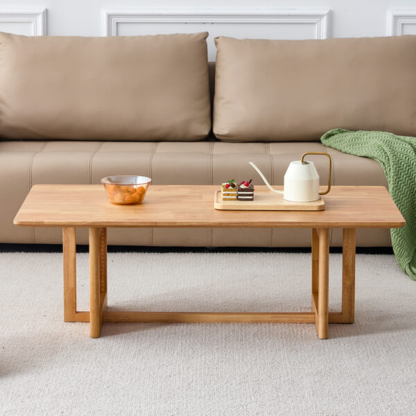 Chinese style log wind Imitation rattan tea table rectangular solid wood coffee  table small family living room tea table