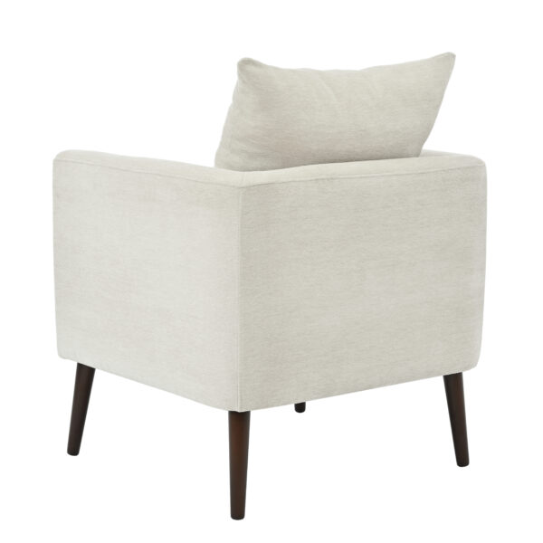 LP Modern Chenille Accent Chair, Upholstered Armchair for Living Room ,Mid Century Fabric Lounge Chair w/ Pillow, Comfortable Reading Chair with Wood Legs for Living Room, Bedroom,Reception Room (Beige)