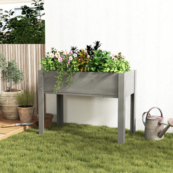 6744cf6e2e0c4388bb4ee9671200647b_6f4870574f2023697dccd5e5d45d5215 Raised Garden Bed with Legs, Elevated Wooden Planter Box for Outdoor Plants Flowers Fruits Vegetable Herb Growing
