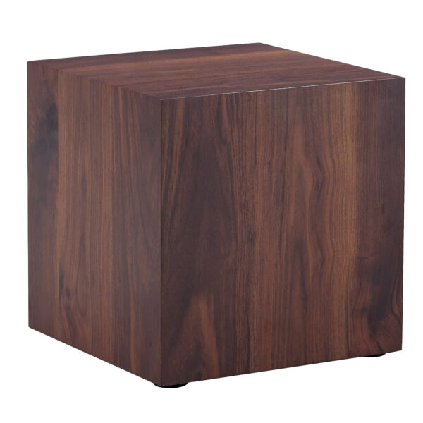 67af73e81fa7461d93c67606b751304d_27973122c2354f82dda9a17f383dafd6 16*16*16 Inch Walnut Wood Grain MDF Coffee Table - Luxurious Design, Perfect Living Room Accent.Cube fashion texture design coffee table, suitable for various situations and scenes.