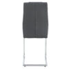 Modern Dining Chairs with Faux Leather Padded Seat Dining Living Room Chairs Upholstered Chair with Metal Legs Design for Kitchen, Living, Bedroom, Dining Room Side Chairs Set of 4 (Grey+PU)C-001