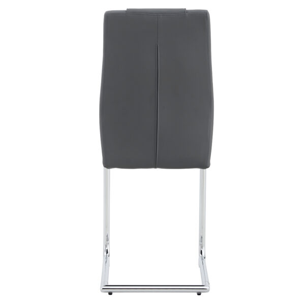 Modern Dining Chairs with Faux Leather Padded Seat Dining Living Room Chairs Upholstered Chair with Metal Legs Design for Kitchen, Living, Bedroom, Dining Room Side Chairs Set of 4 (Grey+PU)C-001